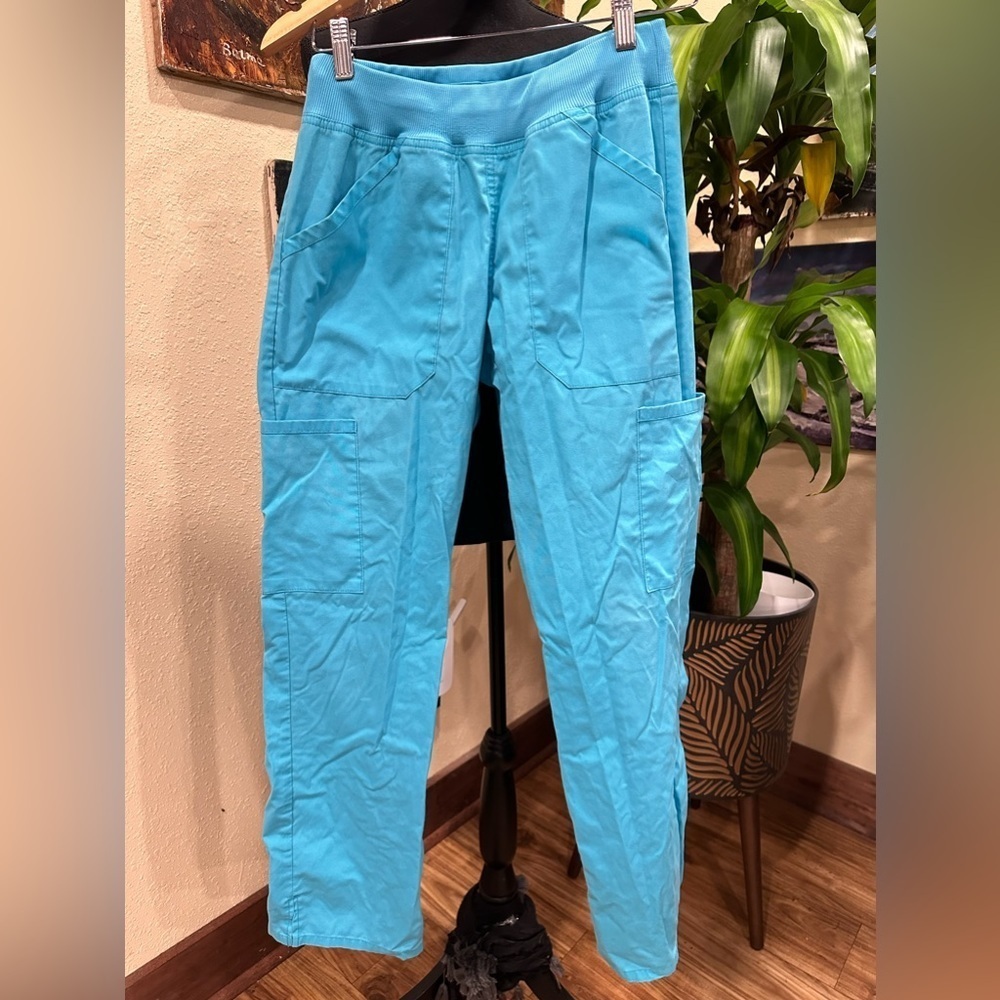 EUC Cherokee baby blue scrub pants, Sz Xs, elastic waist. Relax leg